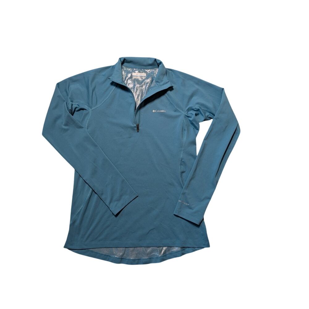 Columbia Womens Midweight Blue Omni-Heat 1/4 Zip Pullover Sweatshirt Size Medium